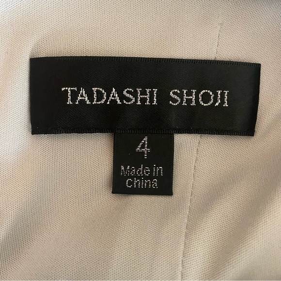 TADASHI SHOJI Silver Gray Embroidered Corded Lace Cold Shoulder Sheath Dress 4 - Picture 16 of 16